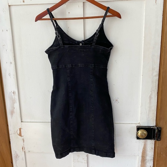 4/$20 Highway Jeans black denim button mini szS - Picture 3 of 4